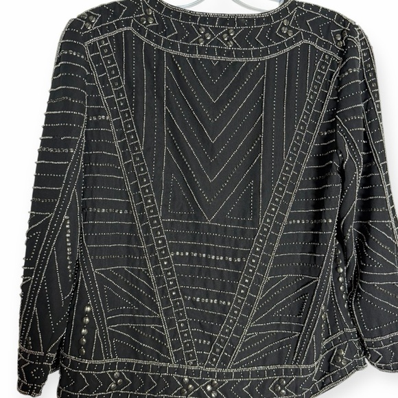 Velvet by Graham & Spencer Black Geometric Women's Blazer - Picture 3 of 6